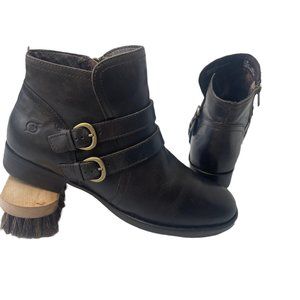 BORN Womens 9.5 M Pirlo Ankle Booties Brown Leather Buckle D76123 Boots